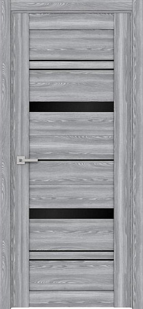 Дверь межкомнатная остекленная ЦАРГИ ПВХ Х32 Ривьера Грей/черное стекло 700мм Двери ГУД *1